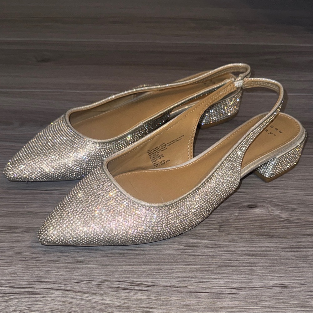 A New Day Silver Slingback Heels